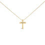 Diamond Accent Petite Rounded Cross Pendant Necklace in Gold Vermeil, photo 1