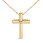 Diamond Accent Petite Rounded Cross Pendant Necklace in Gold Vermeil, photo 2