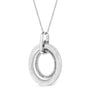 Prong-Set Diamond Accent Satin Finished Double Circle Pendant Necklace in Sterling Silver, photo 4