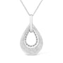 Prong-Set Diamond Accent Double Drop Design Pendant Necklace in Sterling Silver, photo 1