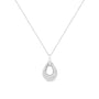 Prong-Set Diamond Accent Double Drop Design Pendant Necklace in Sterling Silver, photo 2