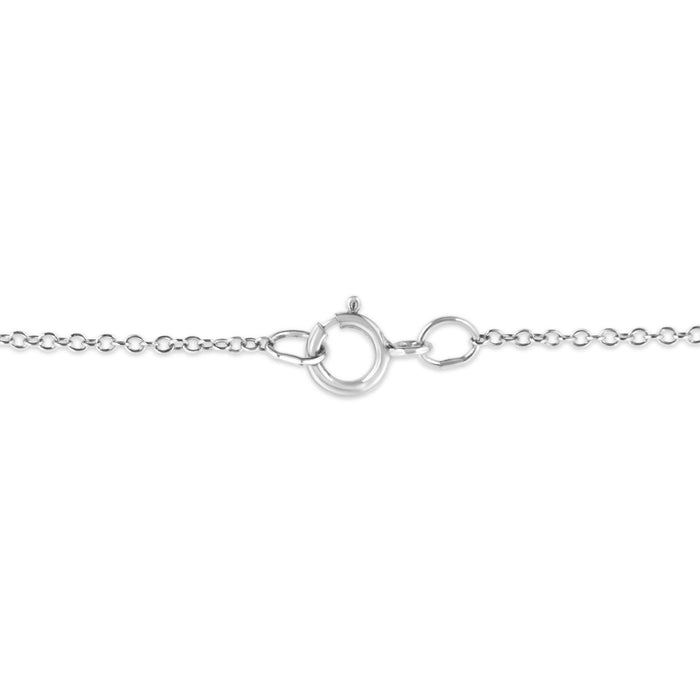 Prong-Set Diamond Accent Double Drop Design Pendant Necklace in Sterling Silver, photo 5
