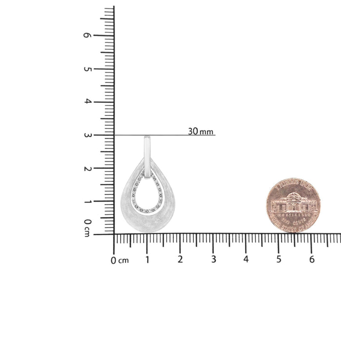 Prong-Set Diamond Accent Double Drop Design Pendant Necklace in Sterling Silver, photo 6