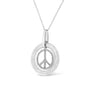 Matte Finish Diamond Accent Dancing Peace Sign Pendant Necklace in Sterling Silver, photo 4