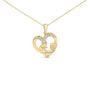 Diamond Accent Mom and Child Heart Pendant Necklace in Gold Vermeil, photo 1