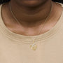 Diamond Accent Mom and Child Heart Pendant Necklace in Gold Vermeil, photo 3