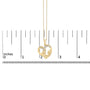 Diamond Accent Mom and Child Heart Pendant Necklace in Gold Vermeil, photo 5