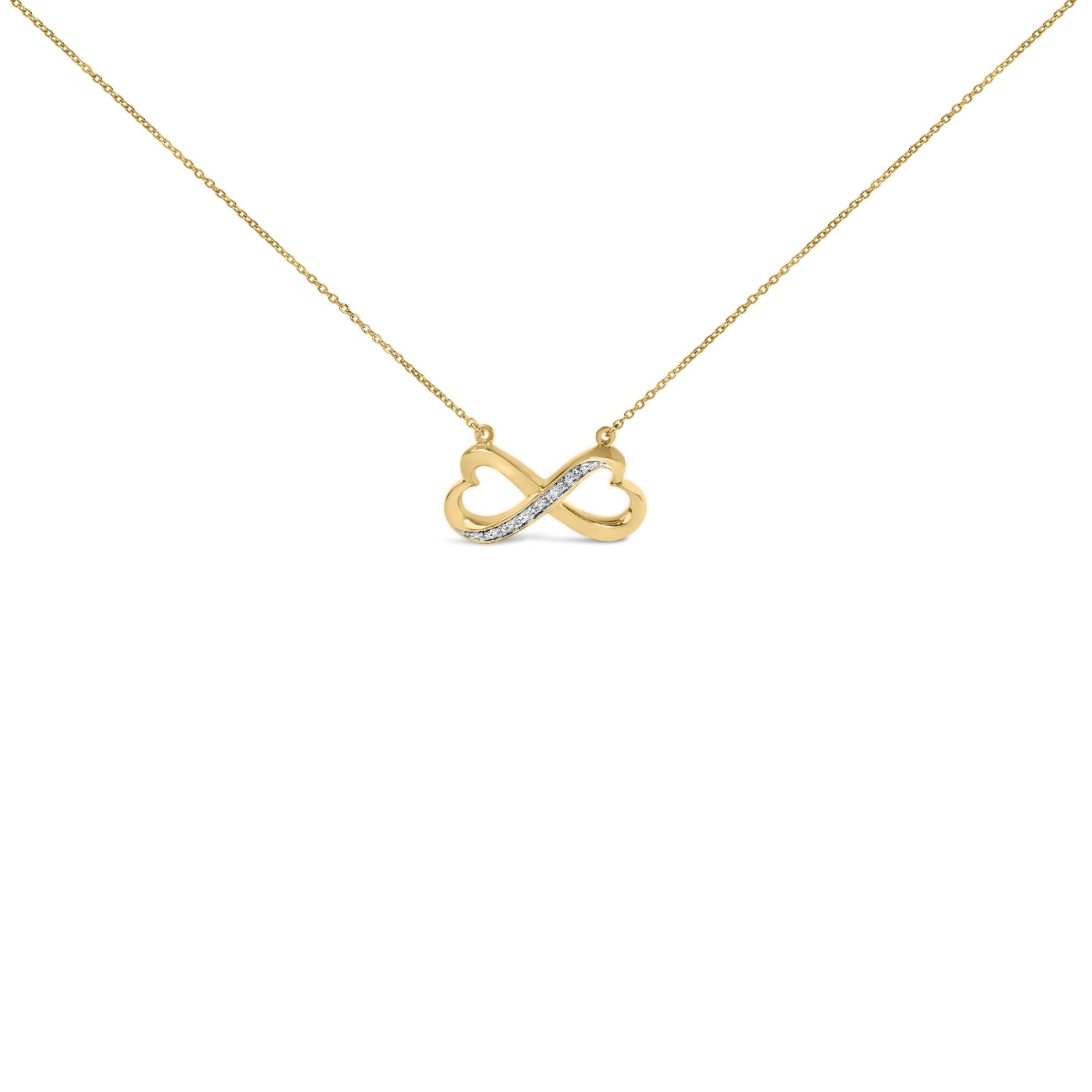 Collar con colgante de corazón infinito con detalle de diamante en vermeil de oro, foto 1