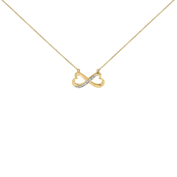Diamond Accent Infinity Heart Pendant Necklace in Gold Vermeil, photo 1