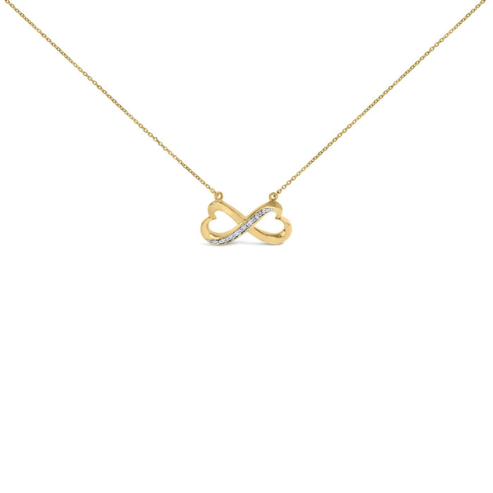 Collar con colgante de corazón infinito con detalle de diamante en vermeil de oro, foto 1