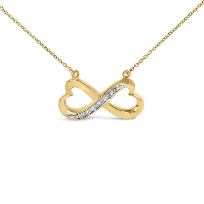 Collar con colgante de corazón infinito con detalle de diamante en vermeil de oro, foto 2