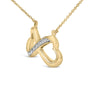 Collar con colgante de corazón infinito con detalle de diamante en vermeil de oro, foto 4
