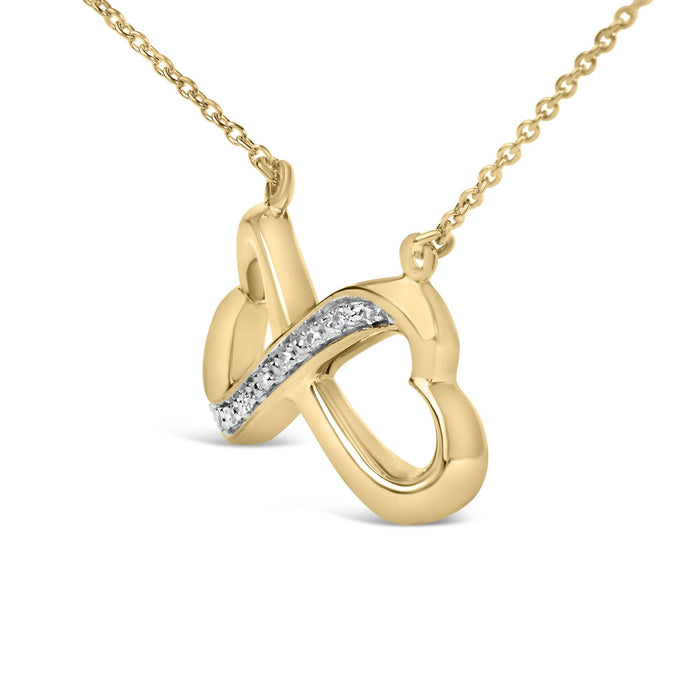 Collar con colgante de corazón infinito con detalle de diamante en vermeil de oro, foto 4