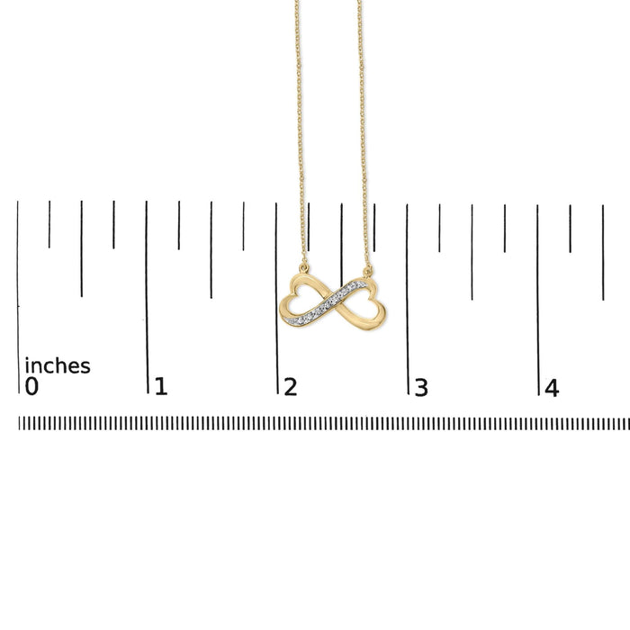 Collar con colgante de corazón infinito con detalle de diamante en vermeil de oro, foto 5