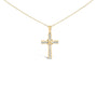 Diamond Accent Center Stripe Cross Pendant Necklace in Gold Vermeil, photo 1