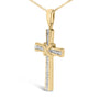 Diamond Accent Center Stripe Cross Pendant Necklace in Gold Vermeil, photo 4