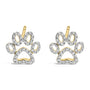 Aretes de huella de mascota con detalle de diamante en vermeil de oro, foto 1