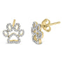 Aretes de huella de mascota con detalle de diamante en vermeil de oro, foto 2