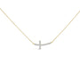 Collar de barra de cruz con detalle de diamante en vermeil de oro, foto 1