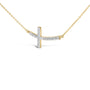Collar de barra de cruz con detalle de diamante en vermeil de oro, foto 4