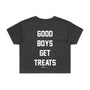 Good Boys Get Treats Crop Tee in puppies black