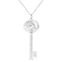 Diamond Accent Zodiac Key Pendant Necklace in Sterling Silver, photo 10