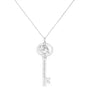 Diamond Accent Zodiac Key Pendant Necklace in Sterling Silver, photo 21