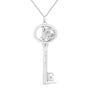 Diamond Accent Zodiac Key Pendant Necklace in Sterling Silver, photo 9