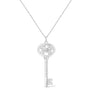 Diamond Accent Zodiac Key Pendant Necklace in Sterling Silver, photo 19