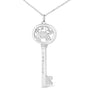 Diamond Accent Zodiac Key Pendant Necklace in Sterling Silver, photo 41