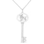 Diamond Accent Zodiac Key Pendant Necklace in Sterling Silver, photo 7