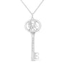 Diamond Accent Zodiac Key Pendant Necklace in Sterling Silver, photo 6
