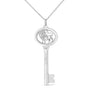 Diamond Accent Zodiac Key Pendant Necklace in Sterling Silver, photo 5