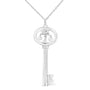 Diamond Accent Zodiac Key Pendant Necklace in Sterling Silver, photo 4