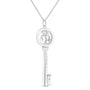 Diamond Accent Zodiac Key Pendant Necklace in Sterling Silver, photo 37