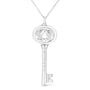 Diamond Accent Zodiac Key Pendant Necklace in Sterling Silver, photo 3