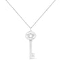 Diamond Accent Zodiac Key Pendant Necklace in Sterling Silver, photo 14