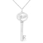 Diamond Accent Zodiac Key Pendant Necklace in Sterling Silver, photo 11