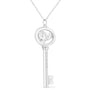 Diamond Accent Zodiac Key Pendant Necklace in Sterling Silver, photo 44