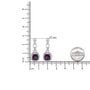 Aretes colgantes con amatista púrpura natural en cojín de 6x6mm y detalles de diamante en plata de ley, foto 5