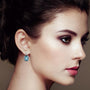 Aretes colgantes con gema de topacio azul talla cojín de 14x10mm y detalles de diamante en plata de ley, color I-J, claridad I1-I2, foto 3