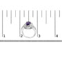 Anillo de cóctel con amatista púrpura ovalada de 9x7mm y detalle de diamante redondo en plata de ley, foto 7