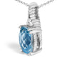 Collar con colgante texturizado de topacio azul y detalle de diamante en plata de ley, foto 4