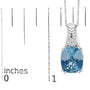 Collar con colgante texturizado de topacio azul y detalle de diamante en plata de ley, foto 6