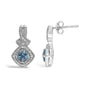 Cushion-Cut Blue Topaz and Diamond Accent Twist Motif Dangle Earrings in Sterling Silver, photo 4