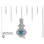 Cushion-Cut Blue Topaz and Diamond Accent Twist Motif Dangle Earrings in Sterling Silver, photo 5