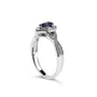 Anillo de halo con zafiro pera de 6x4mm y detalle de diamante en plata de ley, foto 5