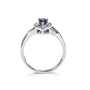 Anillo de halo con zafiro pera de 6x4mm y detalle de diamante en plata de ley, foto 6