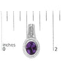 Aretes colgantes de diseño de cuerda con amatista púrpura ovalada y detalles de diamante en plata de ley, foto 5
