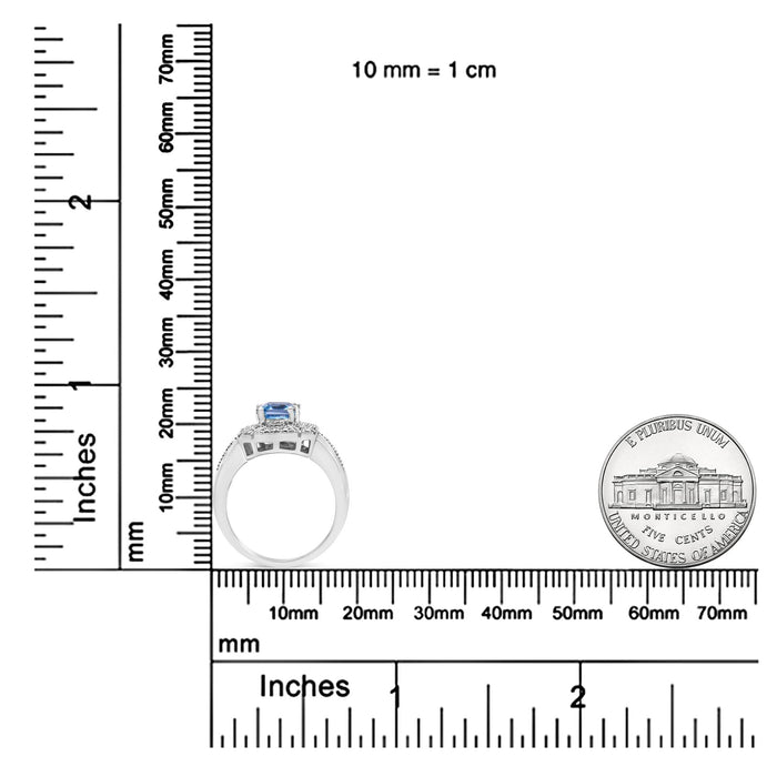 Diamond Accent and 8X6 mm Emerald-Cut Blue Topaz Ring in Sterling Silver, photo 7